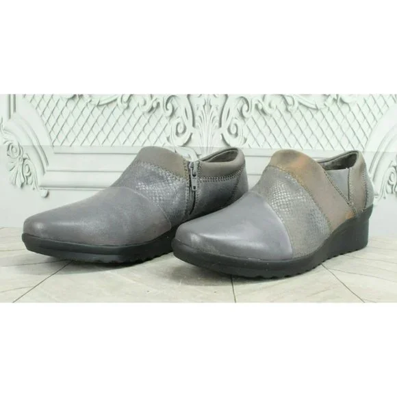 Clarks Cloudsteppers Caddell Denali Gray Leather Casual Slip On Shoes Size 8 M - Picture 2 of 9